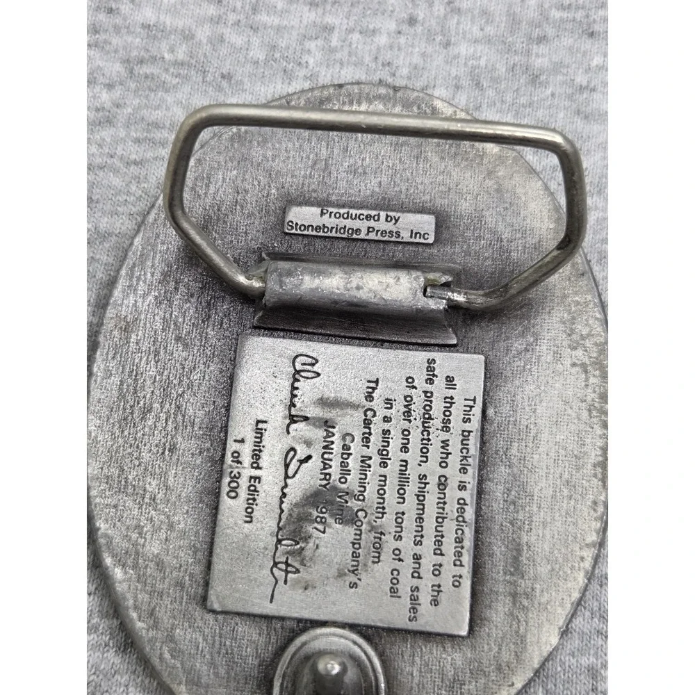 1 of 300 Carter Mining Co One Million Coal Ton 1987 Buckle Rare